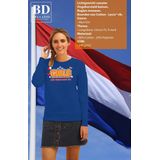 Bellatio Decorations Koningsdag sweater voor dames - girls just wanna have fun - blauw -feestkleding