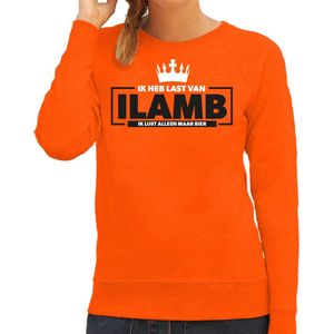 Bellatio Decorations Koningsdag sweater dames - ik lust alleen maar bier - oranje - feestkleding