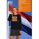 Bellatio Decorations Koningsdag sweater dames - let' drink together - blauw - oranje feestkleding