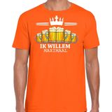 Bellatio Decorations Koningsdag verkleed shirt voor heren - bier ik willem - oranje - feestkleding