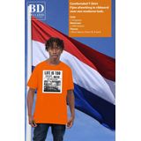 Koningsdag verkleed T-shirt voor heren - vintage poster - oranje - feestkleding