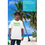 Toppers - Bellatio Decorations Tropical Party T-shirt - Zwart/Groen - Met Glitters