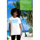 Bellatio Decorations - Tropical Party T-shirt - Wit - Dames - Met Glitters - Carnaval/Themafeest