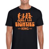 Bellatio Decorations Verkleed shirt voor heren - eighties king - zwart oranje - jaren 80 - carnaval