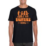 Bellatio Decorations Verkleed shirt voor heren - eighties king - zwart oranje - jaren 80 - carnaval