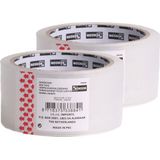 Benson Verpakkingstape - 2x - transparant - 48mm x 50m - verpakkingsbenodigdheden voor kantoor/thuis