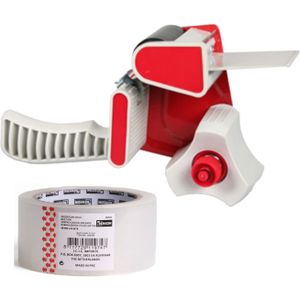 Benson Tape dispenser/houder - kunststof - incl. 2 rollen verpakkingstape