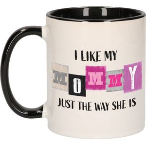 Bellatio Decorations Cadeau koffie/thee mok voor mama - zwart - de liefste - keramiek - Moederdag