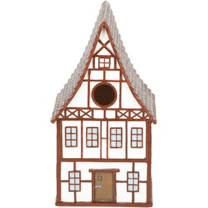 Esschert design vogelnestje/nestkastje - cremewit - 13.5 x 13 x 24.5 cm