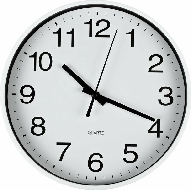 Benson - Wandklok - Wit - Kunststof - Diameter 20 cm - Modern