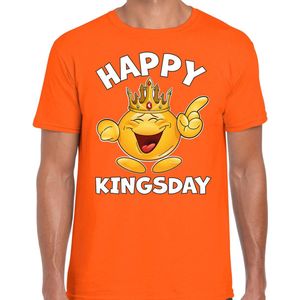 Bellatio Decorations Koningsdag T-shirt voor heren - happy kingsday - oranje - feestkleding
