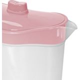 Hega Hogar Waterkan/sapkan met lichtroze deksel - 2,5 liter - kunststof - 11 x 26 cm - schenkkan/limonade