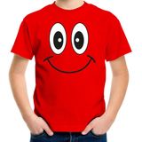 Bellatio Decorations - Verkleed T-shirt - Rood - Smile Emoticon - Voor Kinderen