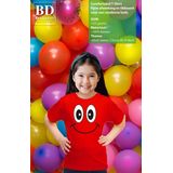 Bellatio Decorations - Verkleed T-shirt - Rood - Smile Emoticon - Feestkleding