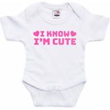 Bellatio Decorations - Rompertje - Roze - Katoen - Glitter