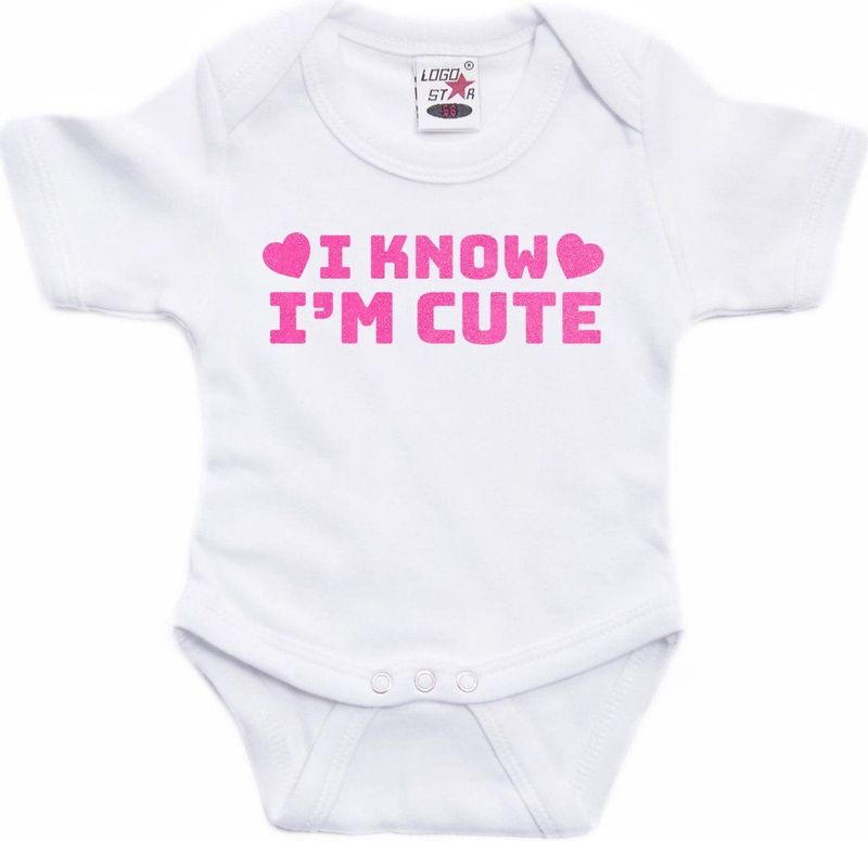 Bellatio Decorations - Rompertje - Roze - Katoen - Glitter