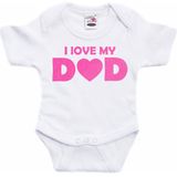 Bellatio Decorations - Rompertje - Roze - 100% Katoen - Glitter Opdruk 'I Love My Dad'