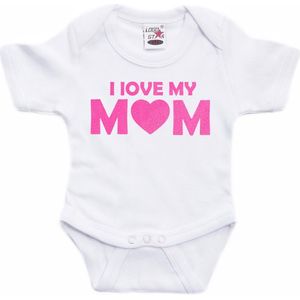 Bellatio Decorations - Rompertje - Roze - Katoen - I Love My Mom