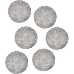 Magneten rond - grijs - 6x stuks - 15 x 1 mm - Hobby artikelen