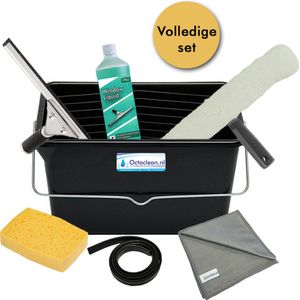 Raamwas SET 35cm - Emmer 12 liter - Raamwisser - Ramen Wassen Set met Emmer - Ramenwassen - Raamtrekker - Glasdoek