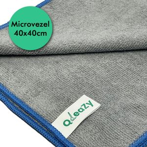 10x QleaZy Soft microvezeldoek 40 x 40 cm | Grijs-Blauw