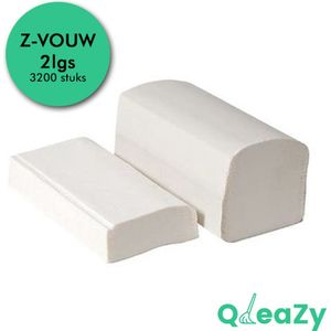 QleaZy Papieren Handdoekjes Z-vouw - 2lgs - 3200 Handdoekjes - Z-FOLD