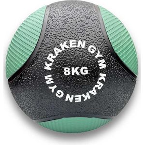 KRAKEN Medicijnbal 8 KG | Gym Fitness Ballen | Premium Rubber Medicijnballen | Medicine Ball met Reliëf Grip | Kracht, Balans, Core Fysio Training | Perfecte Grip | Groen