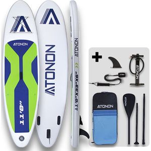 ATONON Dubbellaags SUP 11’0 Pro | PREMIUM Layer Supboard | Complete Set met Peddel, Pomp & Rugzak | 335x84x15 CM | Stand Up Paddle Board | Hoge Kwaliteit, extra Stabiel en Robuust | TOT 160 KG | Leef Het Avontuur, Voel De Vrijheid!