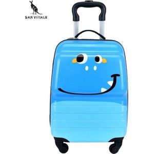 San Vitale® - Lichtgewicht reis koffer - Trolley - Handbagage - Dino - Blauw