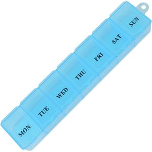 Pillendoos - 7 vakken - 7 dagen - Pillendoos voor 1 week - Blauw - IXEN