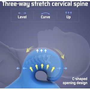 Nekstretcher – Massagekussen – Nekmassage Apparaat – Shiatsu massagekussen – Kussen voor nekklachten – Nek stretcher - Blauw - ATHLIX