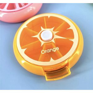 Pillendoos met drukknop - Oranje - 7 daags - makkelijk in gebruik - hoge kwaliteit - ixen