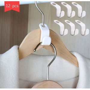 Ophang Haken - 12 Stuks - Kledinghaken - Kledingkast Organizer - Hangers voor kleding - Wit - Kledinghaak - IXEN