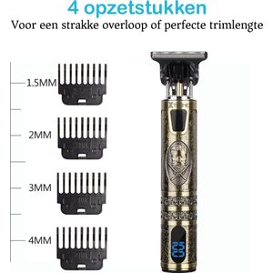 AllStars Tondeuse Mannen - 2023 Nieuwste Model - Draadloze Haartrimmer - Geschikt Voor Hoofdhaar/Baardhaar - Trimmer Draadloos - Scheerapparaat - Goud - Inclusief Oplaadblok en 4 Opzetstukjes