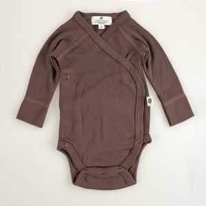 Wollen Overslagromper lange mouw – Merinowol - Peppercorn 44