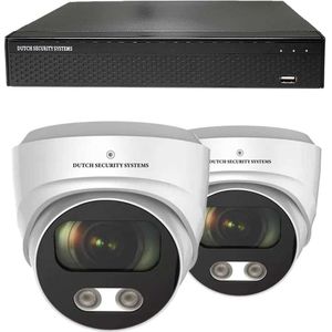 Beveiligingscamera 4K Ultra HD - Sony 8MP - Set 2x Dome - Wit - Buiten & Binnen - Met Nachtzicht - Incl. Recorder & App