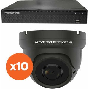 Camerabeveiliging 2K QHD - Sony 5MP - Set 10x Dome - Zwart - Buiten & Binnen - Met Nachtzicht - Incl. Recorder & App