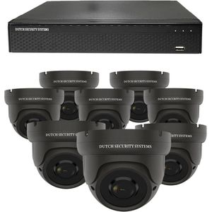Draadloze Camerabeveiliging - Sony 5MP - 2K QHD - Set 8x Dome - Zwart - Binnen & Buiten - Met Nachtzicht - Incl. Recorder & App