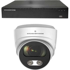 Draadloze Beveiligingscamera 4K Ultra HD - Sony 8MP - Set 1x Dome - Wit - Buiten & Binnen - Met Nachtzicht - Incl. Recorder & App