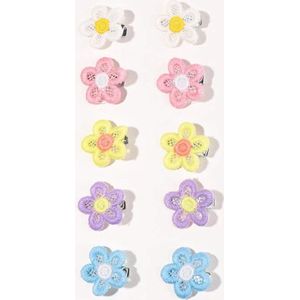 Haarclip bloem klein (10 stuks) - Haarclips meisje / dames - Klik klak haarspeldjes - Haarspelden - Haarelastiekjes - Haarklip - Haarklem meisje klein - Haarspeld Bloem Rozen - 10 stuks
