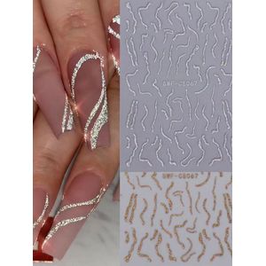 Nagelstickers nail art (2 velletjes - Goud & Zilver) - Nail Art Stickers Glitter - Nagelstickers Velletjes Zelfklevend - Nagellak stickers - Nagelstickers kinderen - Nail Art Stickers Decoratie - Nagel Stickers marmer