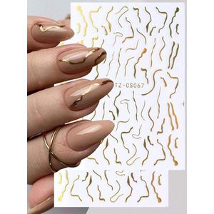 Nagelstickers nail art (2 velletjes - Goud) - Nail Art Stickers - Nagelstickers Velletjes Zelfklevend - Nagellak stickers - Nagelstickers kinderen - Nail Art Stickers Decoratie - Nagel Stickers marmer