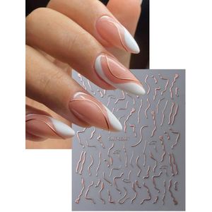 Nagelstickers nail art (2 velletjes - Rosegoud) - Nail Art Stickers - Nagelstickers Velletjes Zelfklevend - Nagellak stickers - Nagelstickers kinderen - Nail Art Stickers Decoratie - Nagel Stickers marmer