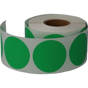 500 Etiketten Rond Groen Stickers 35 mm op Rol - Label Blanco Stickers Gekleurd - Sluitzegel - Dappaz