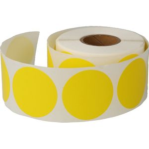 500 Etiketten Rond Geel Stickers 35 mm op Rol - Label Blanco Stickers Gekleurd - Dappaz