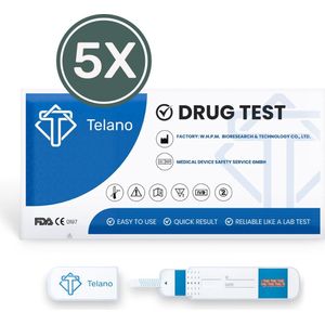Telano Drugstest Dipcard Cannabis THC (Wiet Marihuana) Drugtesten Urine - 5 stuks