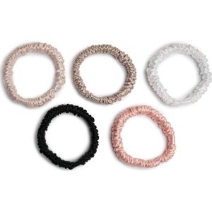 Lajetti - 100% Zijden Haarelastiek 5 Kleuren - Moerbei Zijde Scrunchie