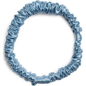 Lajetti - 100% Zijden Haarelastiek Lichtblauw - Silk Skinny Zijde Scrunchie Moerbei