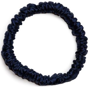 Lajetti - 100% Zijden Haarelastiek Navy - Silk Skinny Zijde Scrunchie Moerbei