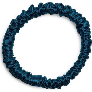 Lajetti - 100% Zijden Haarelastiek Oceaanblauw - Silk Skinny Zijde Scrunchie Moerbei